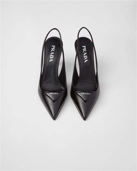 prada black saffiano leather pumps|Black Saffiano Patent Leather Slingback Pumps .